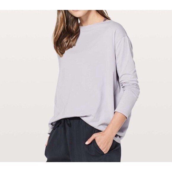 lululemon Back In action Long sleeves Shirt Purple Iris Run Pima Soft 10 W3AWYS - Picture 1 of 1